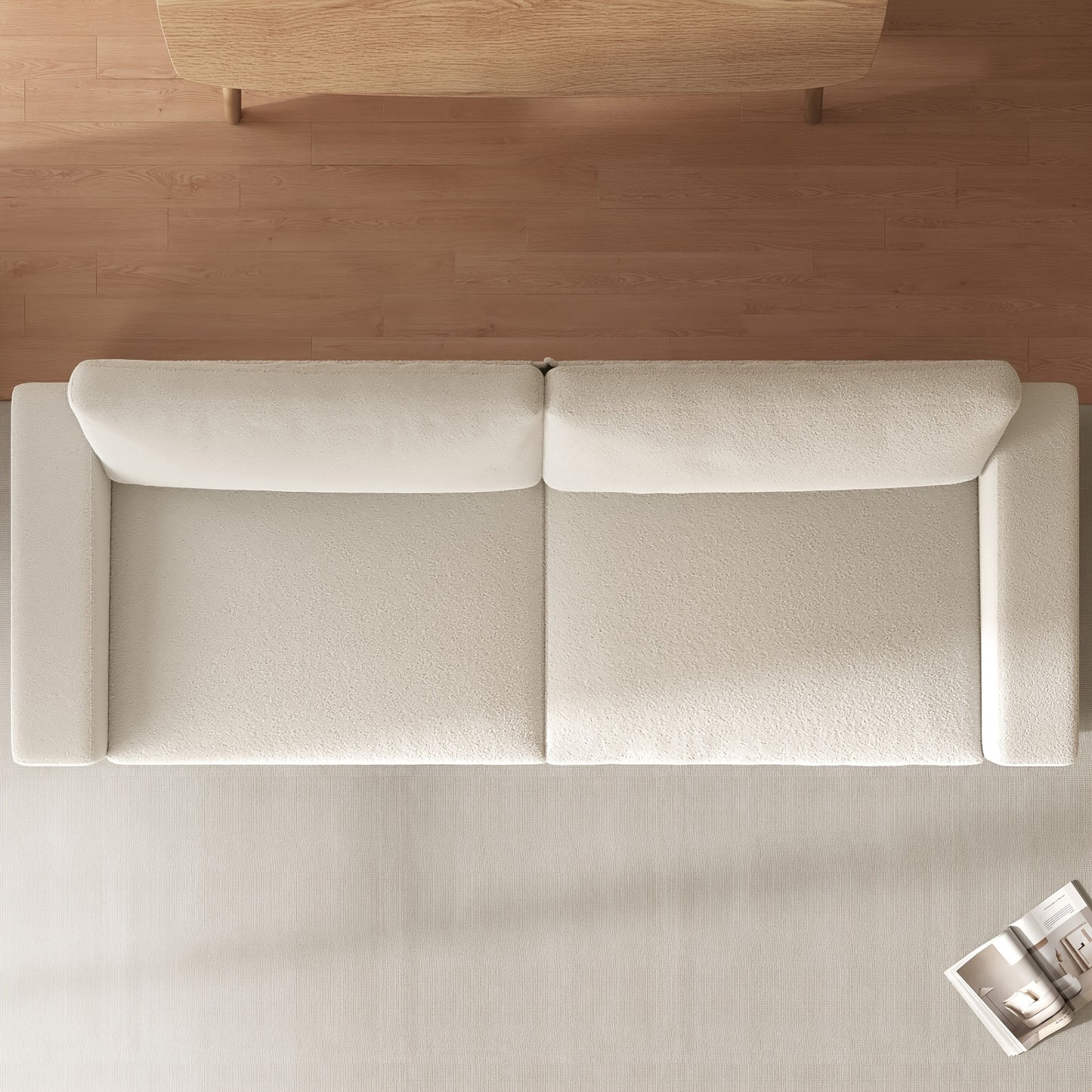2-Zits Bank – Tweezitsbank – Slaapkamerbank – Woonkamerbank – Loungebank – Crèmekleurig Beige – Extra Lang Zitvlak – Zachte Armleuningen