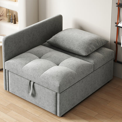 Bedbank – Slaapbank – Bankbed – Sofa Bed – Logeerbed – Gestoffeerd Linnen – Verstelbare Rugleuning – 3-in-1 Multifunctioneel