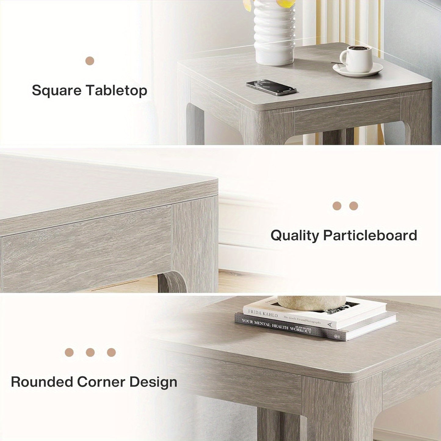 Houten Bijzettafel – Side Table – Nachtkastje – Opbergmeubel – Salontafel – 2 Niveaus – Compact Design – Duurzaam Technisch Hout