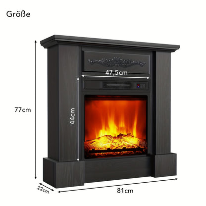 Elektrische Haard – Haardmeubel – TV Meubel – Sfeerkachel – Infraroodkachel – Zwart – 2000W Verwarming – Realistisch Vlameffect
