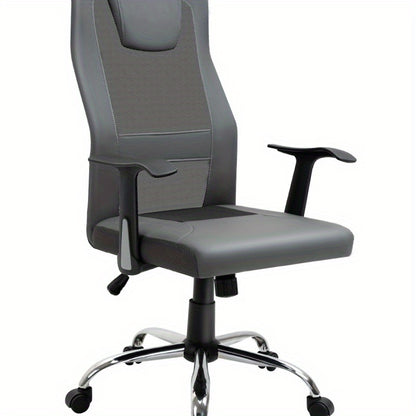 Ergonomische Bureaustoel – Bureaustoel – Werkstoel – Kantoormeubilair – Draaistoel – Grijs – 360° Draaibaar – Verstelbare Zithoogte – Max. 120 kg
