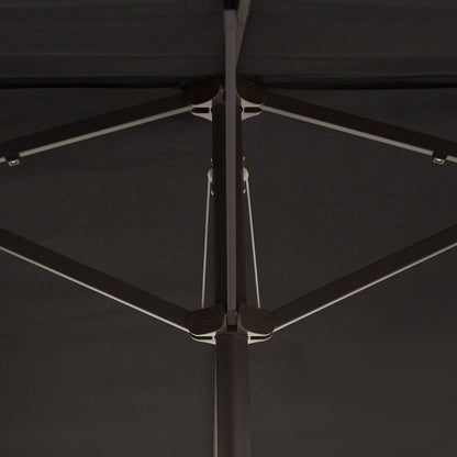 Tuinparasol – Zonnescherm – Terrasparasol – Marktparasol – Dubbele Parasol – Ovale Vorm 270x180 cm – Handmatige Slinger – Waterafstotende Stof Donkergroen
