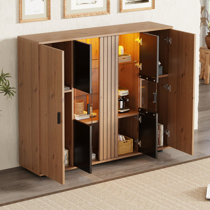 Dressoir – Buffet – Sideboard – Opbergkast – Commode – 140x35x113 cm – Verstelbare Vakken – 4 Deuren