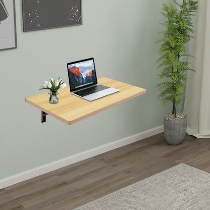 81.28x45.72 cm Heavy-Duty Foldable Wall-Mounted Workbench with Adjustable Height (56.9cm-91.95cm) - Space-Saving Metal Frame & Wood-Like Surface, 49.9 KG Capacity, Manual Operation for Workshop, Garage, Home Office - Modern M
