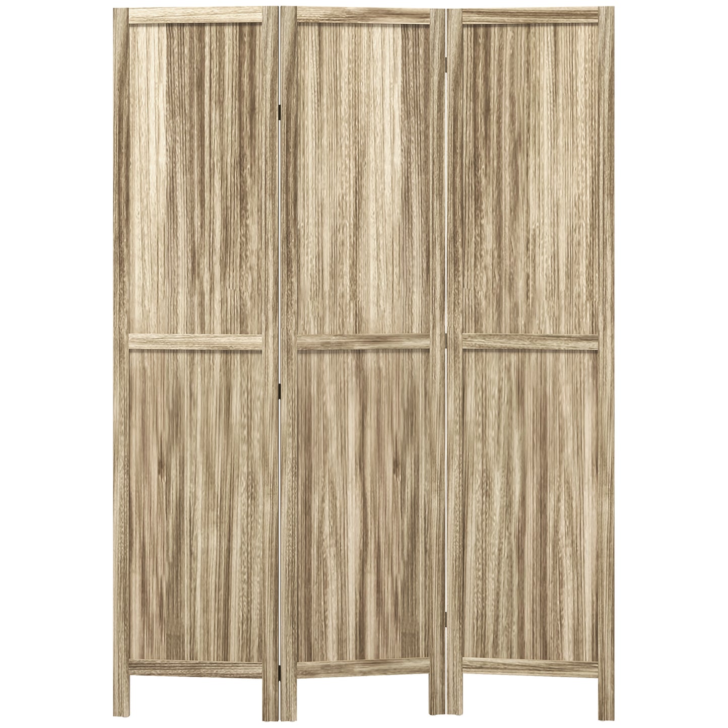 Houten Kamerscherm – Kamerscheiding – Roomdivider – Scherm – Vouwscherm – 3 Panelen – Paulownia Hout – Compact Inklapbaar – 120 x 170 cm