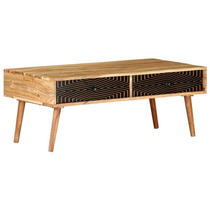 Salontafel – Woonkamertafel – Koffietafel – Bijzettafel – Loungetafel – Massief Acaciahout – 100x50x39 cm – Robuust & Duurzaam