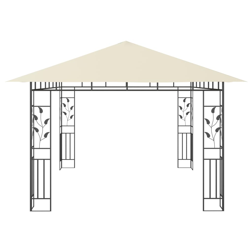 Zonnescherm – Tuinpaviljoen – Overkapping – Pergola – Prieel – 4x3 Meter – Stabiel Staalframe – Ingebouwde Lichtslinger