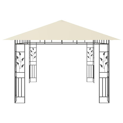 Zonnescherm – Tuinpaviljoen – Overkapping – Pergola – Prieel – 4x3 Meter – Stabiel Staalframe – Ingebouwde Lichtslinger