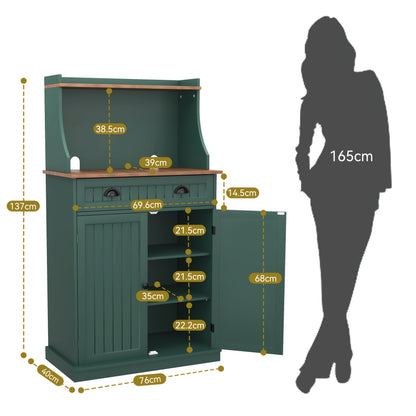 Opbergkast – Kast – Stellingkast – Opbergrek – Opbergmeubel – Dubbele Deuren – Verstelbare Planken – Zwart – Vintage Design – Hout & Vezelplaat – 3,2+ Kubieke Voet