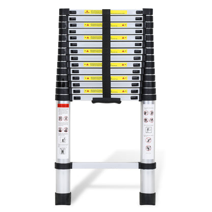 Telescopische Aluminium Ladder – Uitschuifladder – Opvouwbare Ladder – Bureauladder – Steekladder – 4,4 Meter Hoog – Lichtgewicht En Veilig