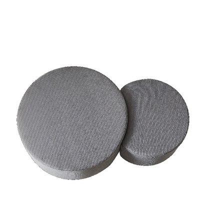 2-delige Ronde Salontafelset – Poef – Hocker – Bladtafel – Foamed Kruk – Modern Woonkamer Meubel – Gevuld Kussen – Geen Montage Nodig