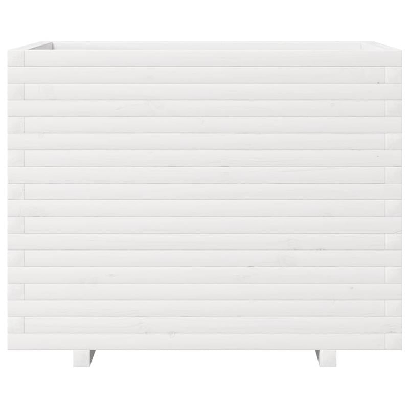 Witte Houten Plantenbak – Plantenpot – Bloembak – Plantenzuil – Plantenbak Binnen Buiten – Massief Dennehout – 90x60x72 cm – Lichtgewicht & Weerbestendig
