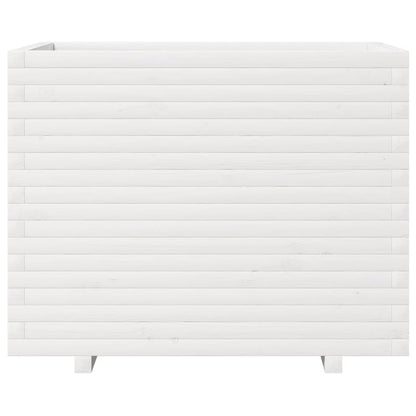 Witte Houten Plantenbak – Plantenpot – Bloembak – Plantenzuil – Plantenbak Binnen Buiten – Massief Dennehout – 90x60x72 cm – Lichtgewicht & Weerbestendig