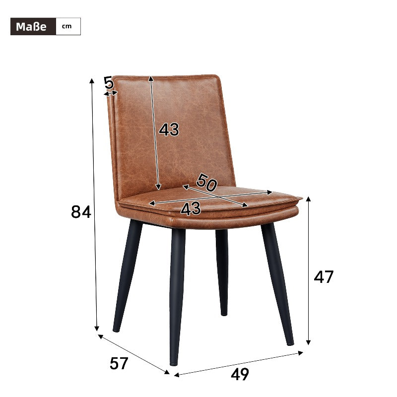 Eetkamerstoel Bruin – Stoel – Zitstoel – Eettafelstoel – Designstoel – PU Leer – Dubbele Lagen Kussen – Comfortabel Zitten