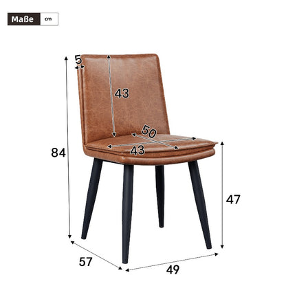 Eetkamerstoel Bruin – Stoel – Zitstoel – Eettafelstoel – Designstoel – PU Leer – Dubbele Lagen Kussen – Comfortabel Zitten