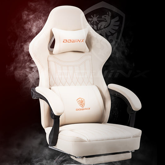 Gamingstoel – Gamestoel – Gaming Chair – Game Stoel – Bureaustoel – Beige – Ergonomisch Met Wing Rugleuning – Met Metalen Frame En Rockfunctie