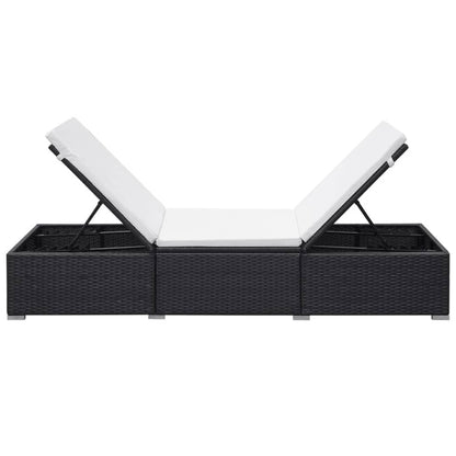 2-Zits Verstelbare Ligstoelen – Tuinstoelen – Ligbed - Lounge Stoelen – Poly Rattan Stoelen – Stalen Frame – Afneembare Kussens