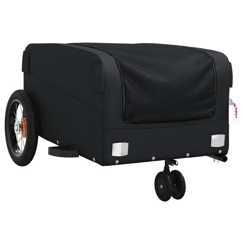 Fietskar – Fietstrailer – Bakfiets – Kinderkar – Bagagetrailer – Zwart – Stalen Frame – Max. 30 kg Laadvermogen