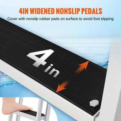 Bootladder – Badladder – Zwemtrap – Instapladder – Afneembare Ladder – 5 Treden – Hoogwaardig Aluminium – Maximaal Draagvermogen 159 kg
