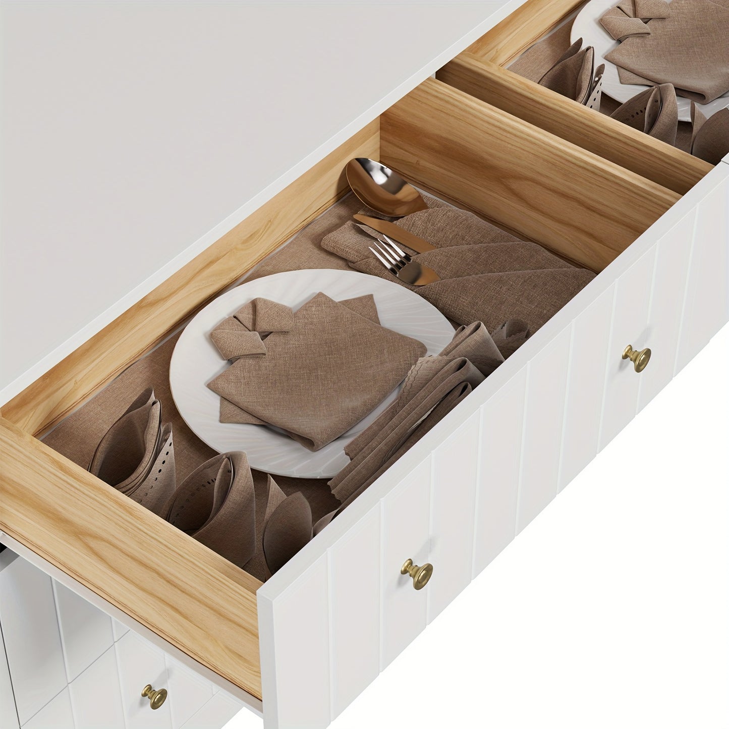 Ladekast – Ladenkast – Kommode – Dressoir – Opbergkast – 6 Ruime Lades – Krasbestendig Metalen Handgrepen – Wit – Modern Scandinavisch Design – Eenvoudige Montage – Grote Opbergruimte (≥3,2m³)