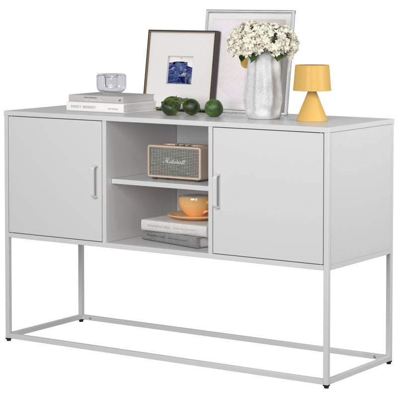 Dressoir – Sideboard – Buffetkast – Opbergkast – Kast – Metalen Constructie – 75x120x40 cm – Wit