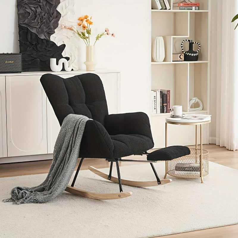 Schommelstoel – Relaxstoel – Fauteuil – Loungestoel – Zwarte Schommelstoel – Bamboe A-Frame – Duurzaam & Makkelijk Schoon Te Maken