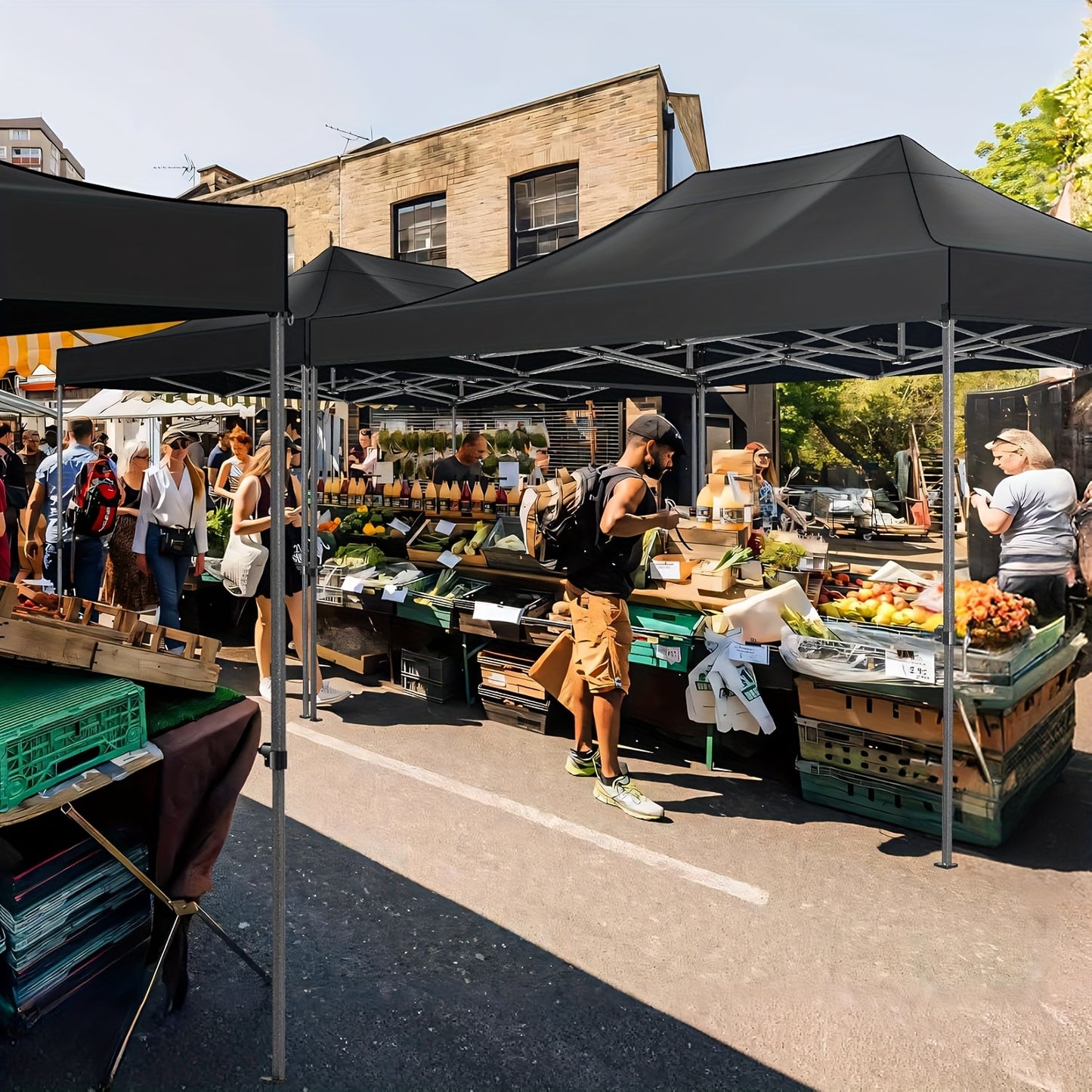 Partytent – Tuinpaviljoen – Easy Up Tent – Vouwtent – Overkapping – 3x4,5 m – 4 Afneembare Zijpanelen – Waterafstotend Frame