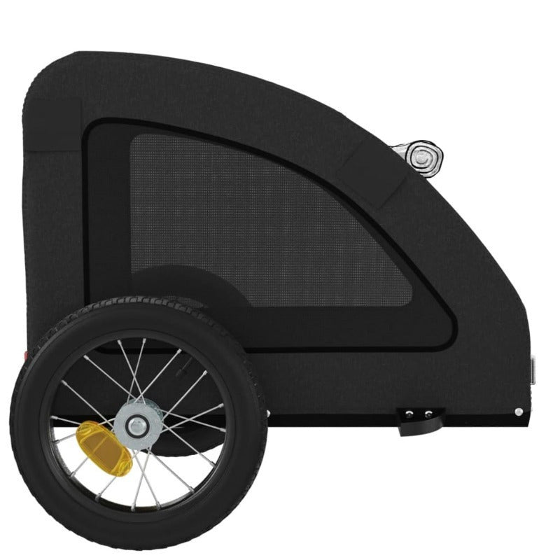 Hondenfietsaanhanger – Hondenaanhanger – Fietsbuggy – Hondenbuggy – Fietsaanhanger Hond – Ruim Interieur – Stevig IJzeren Frame – Openklapbare Voorruit & Zijdeuren – Veiligheidstuig – Zwart Oxford Stof