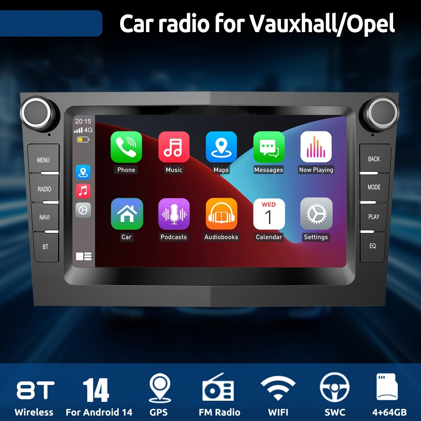 Autostereo – Autoradio – Navigatiesysteem – Multimedia Speler – Dashboard Unit – 7 Inch HD-IPS Touchscreen – Android 14 Met WiFi & AHD Camera