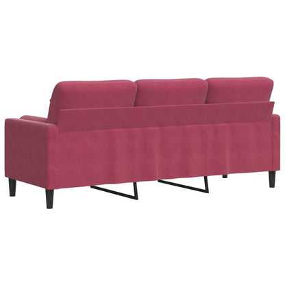 3-zitsbank – Sofa – Bank – Zetel – Loveseat – Wijnrood – Fluweel – 180 cm Breed – Duurzaam & Comfortabel
