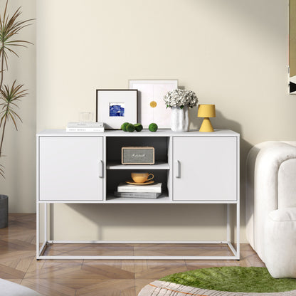 Dressoir – Sideboard – Buffetkast – Opbergkast – Kast – Metalen Constructie – 75x120x40 cm – Wit