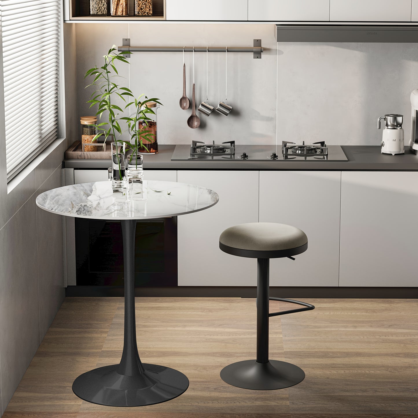 Marmeren Tafel – Eettafel – Bijzettafel – Sidetafel – Consolle Tafel – Wit Met Gouden Accenten – 12mm Vuurvaste En Vlekbestendige Blad – 30kg Draagvermogen