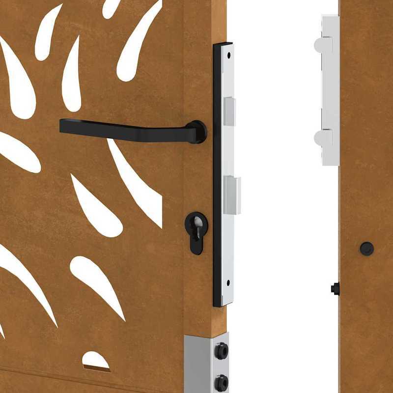 Metalen sierpoort – Tuinpoort – Sierhek – Terraspoort – Buitenpoort – Bruin – Weerbestendig staal – 105x130 cm