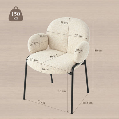 Set van 4 Stijlvolle Scandinavische Eetkamerstoelen – Gebogen Accentstoelen met Verstelbare Poten – Gestoffeerd, Groen, Voor Eetkamer of Woonkamer