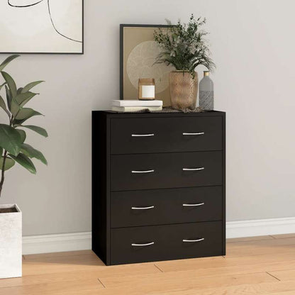 Dressoir – Kast – Ladekast – Opbergmeubel – Sideboard – Zwart – Compact Formaat 60x30,5x71 cm – Duurzaam Hout en Kunststof