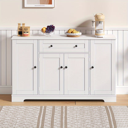 Sideboards, sideboards, multifunctional kitchen buffets - 138cm sideboard with drawers, shelf doors and adjustable shelves - Contemporary design with anti-tilt protection, ideal for kitchen, living room and bedroom