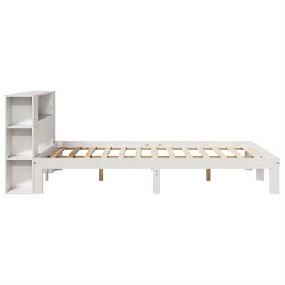Bedframe – Boekenkastbed – Eenpersoonsbed – Slaapbed – Kinderbed – Wit – Massief Dennenhouten Frame – 120x200 cm – Ruimtebesparend – Eenvoudige Montage