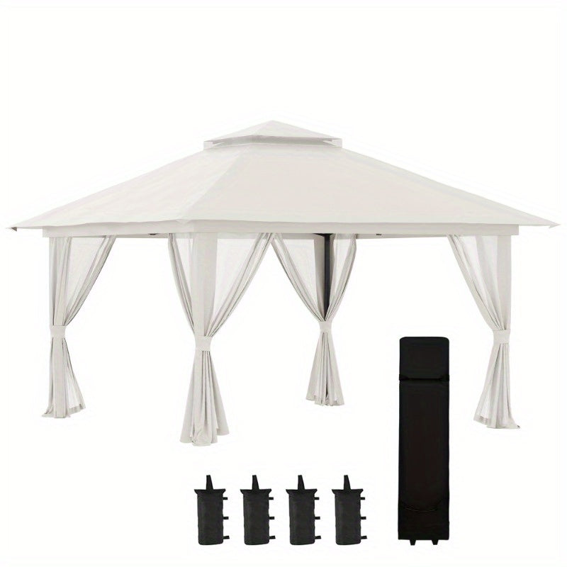 Partytent – Vouwtent – Paviljoen – Easy-Up Tent – Tuintent – 4x4 Meter – UV Bescherming – Verstelbare Hoogte