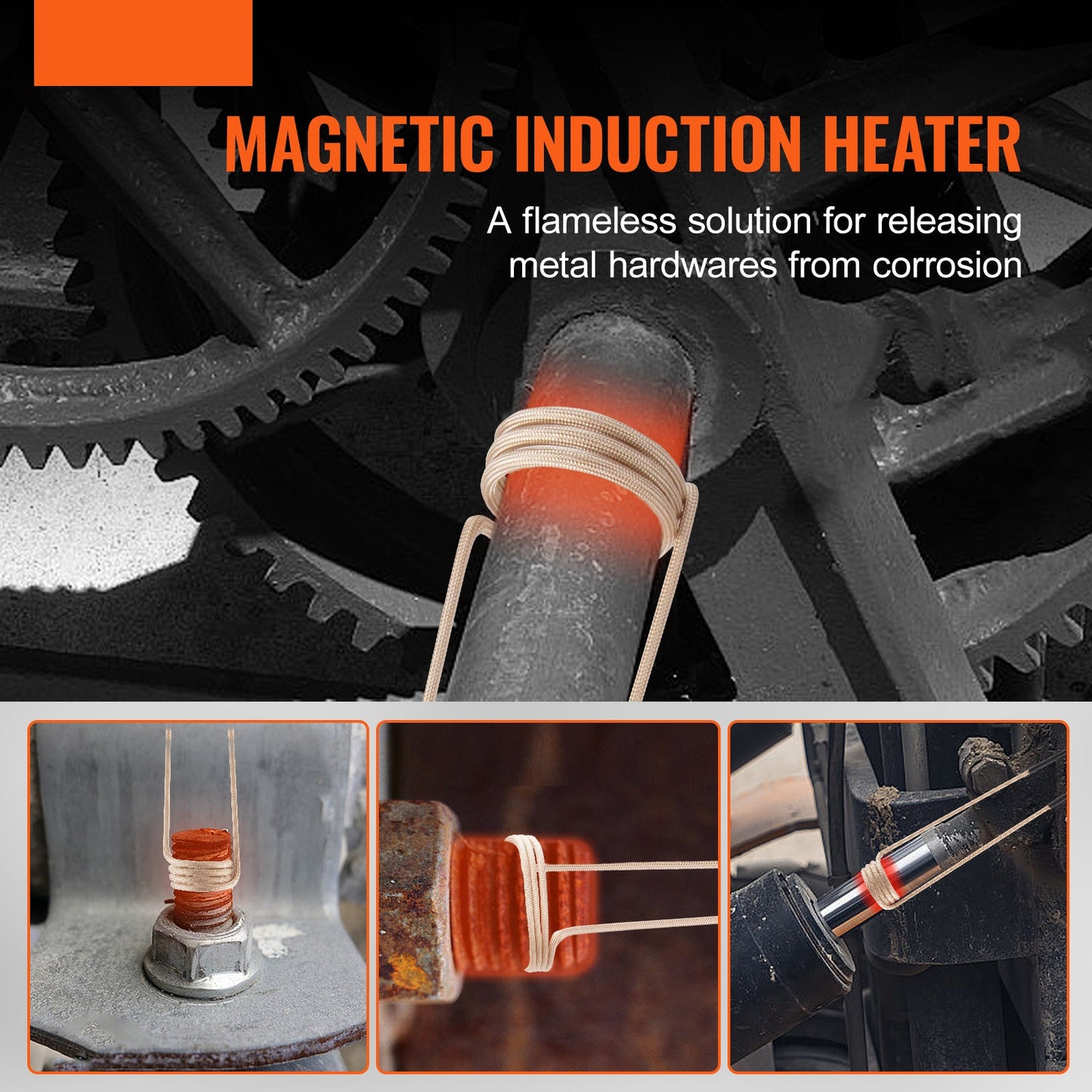 Inductieverwarmer – Magnetische Verwarmer – Boutenverwijderaar – Handheld Heater – Inductie Verwarming – 1 kW Vermogen – Hittebestendige Thermoplast Behuizing