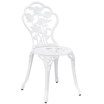Bistroset – Balkonset – Tuinset – Tuintafel – Tuinstoelen – Wit – Compact en Weerbestendig – Gietijzer en Aluminium