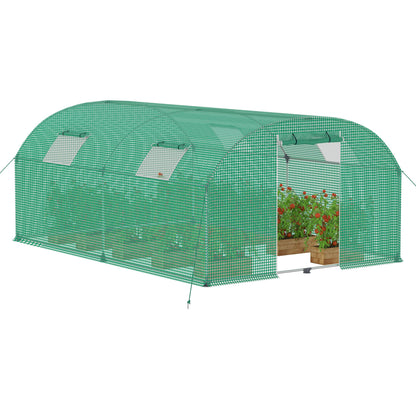 NAIZY Durable HDPE+LDPE Greenhouse with Arched Roof & Ventilation Windows - Weather-Resistant Plastic Tomato Greenhouse for Easy Gardening and Plant Care, Greenhouse for Hom