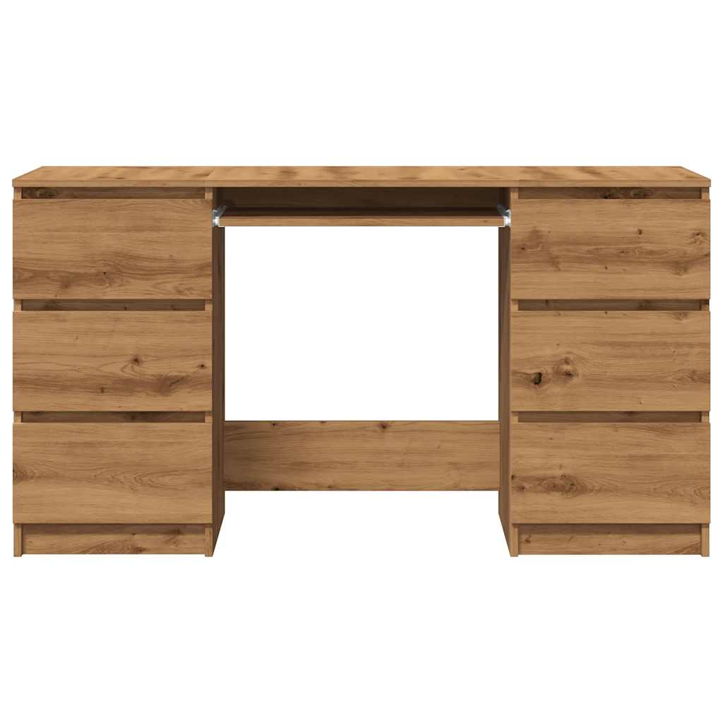 Bureau – Bureaublad – Werktafel – Schrijftafel – Kantoormeubel – 6 Lades – Hoogwaardig Behandeld Hout – Ruim Werkoppervlak