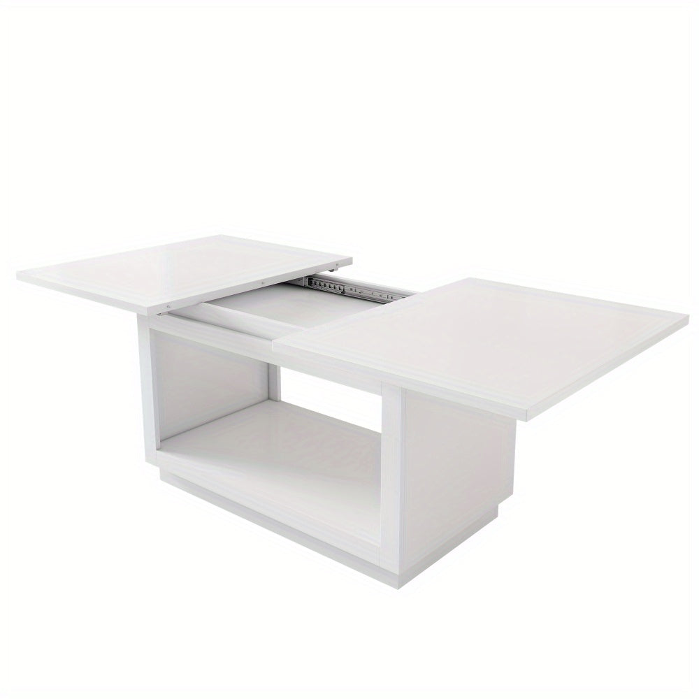 Uitschuifbare Eettafel – Eettafel – Uitklapbare Tafel – Inklapbare Tafel – Tafel Woonkamer – Wit – Ruimtebesparend Design – Stevige MDF Constructie
