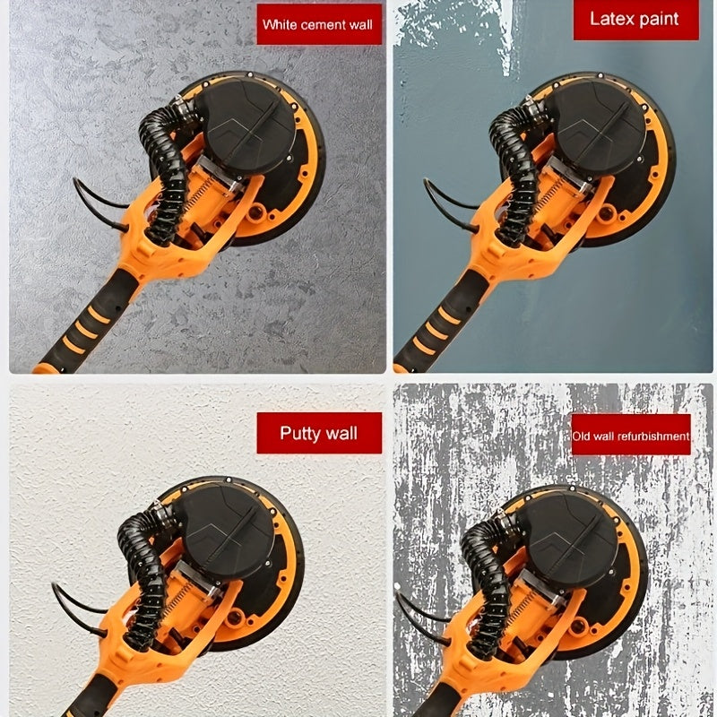 Elektrische Gipsplaat Schuurmachine – Gipsplaten Schuurmachine – Muur Schuurmachine – Plafond Schuurmachine – Stofzuiger Schuurmachine – 220V – 1390W Vermogen – 225mm Schuuroppervlak met Zelfzuigend Stofafzuigsysteem