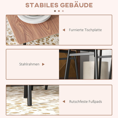 Eettafelset – Eettafel Met Stoelen – Keukentafel – Eetkamerset – Eettafel Meubels – Teakhout – Ruimtebesparend Met Opbergruimte