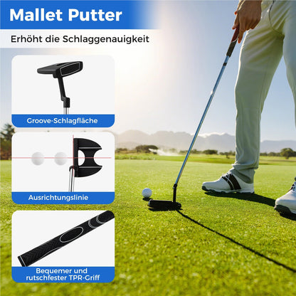 Complete Heren Golfset – Golfclubs Set – Golftas – Golf Driver – Golf Putter – Lichtgewicht 5,8 kg – 460cc Aluminium Driver – Inclusief Regenhoes – Rechts Handig – 11-Delig