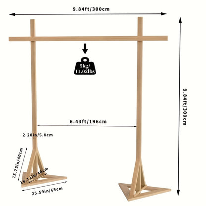 AESOME Classic Wooden Arch Backdrop Stand - 3.05X3.05meter Large Wedding Ceremony Frame for Garden, Photo Background Decoration, No Electricity Needed for Halloween, Christmas Event & Party Supplies
