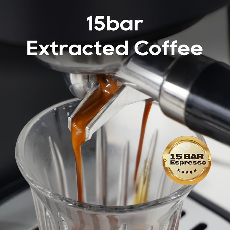 Espressomachine – Koffiemachine – Barista Machine – Koffiezetapparaat – 15 Bar Druk – RVS 430 Semi-automatisch – Afneembaar Waterreservoir