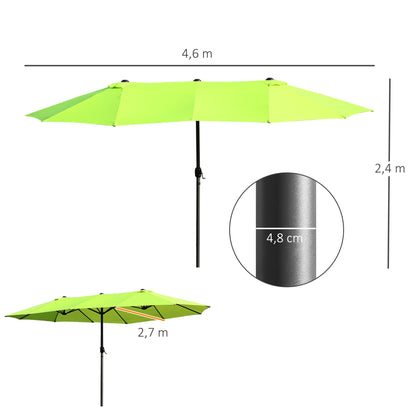 Parasol – Zonwering – Tuinparasol – Terrasparasol – Dubbele Parasol – Extra Groot Ovaal – Handzwengel – Waterafstotend Polyester