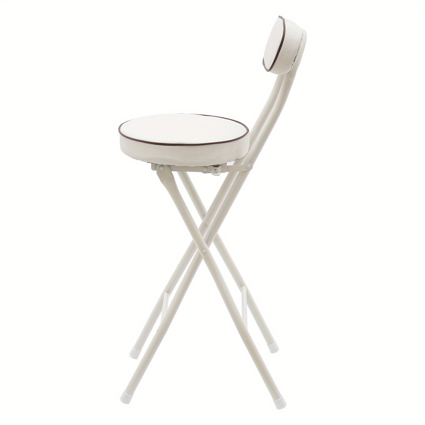 Barstoel – Barkruk – Keukenkruk – Opvouwbare Stoel – Zitkruk – Set Van 2 – Wit – Cushioned Zitting – Stalen Frame